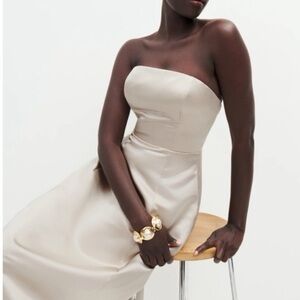 Elegant Champagne Strapless Dress